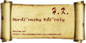 Horánszky Károly névjegykártya