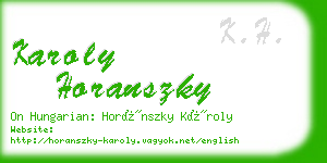 karoly horanszky business card